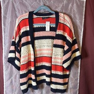 Lane Bryant Multicolor Striped Cardigan